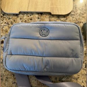 Lululemon Silver Quilted Shoulder Bag